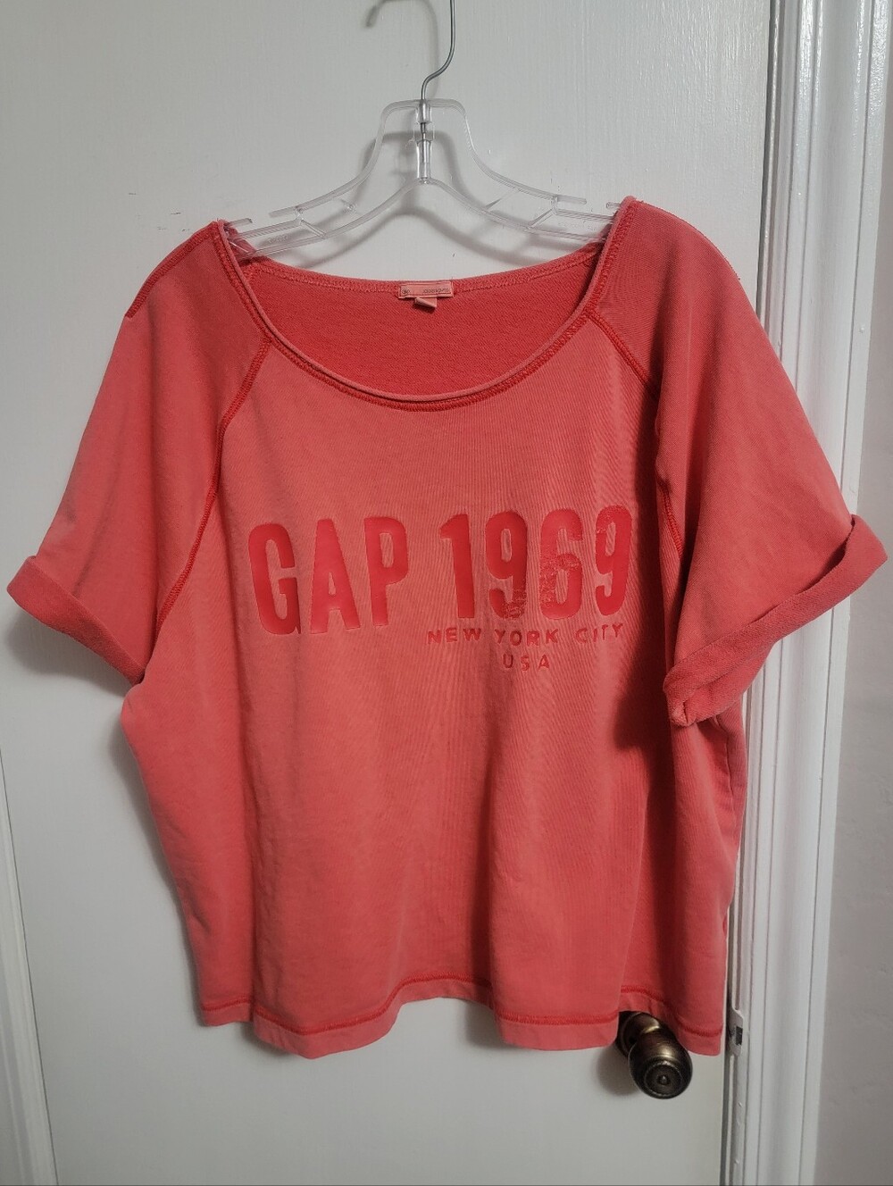 GAP 1969 orange logo short-sleeved sweatshirt